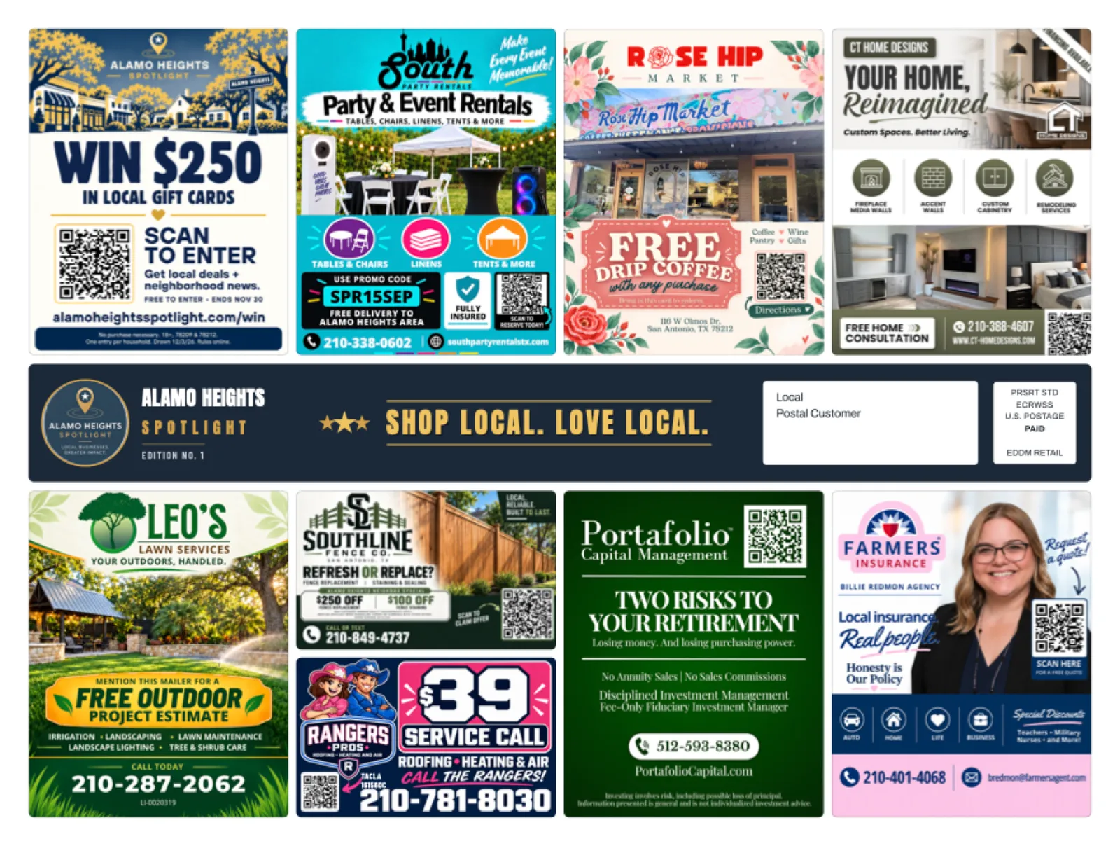 Front of sample Alamo Heights artwork — preview for McKinney TX Spotlight